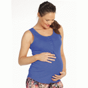 Angel Maternity Sleeveless Maternity & Nursing Top in Soft Cotton - Cobalt Blue 