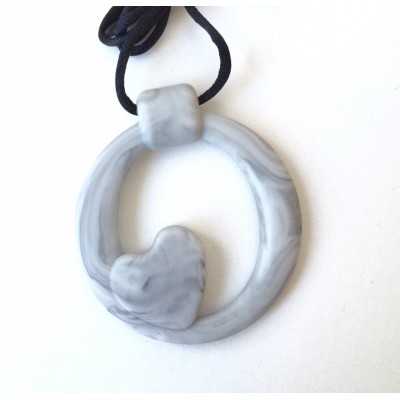 Bubba Chew Teething Heart Necklace - Marble