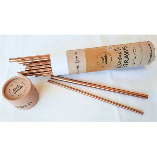 Reusable Luxe Rose Gold Straw by Caliwoods
