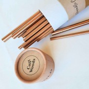 Reusable Luxe Rose Gold Straw by Caliwoods