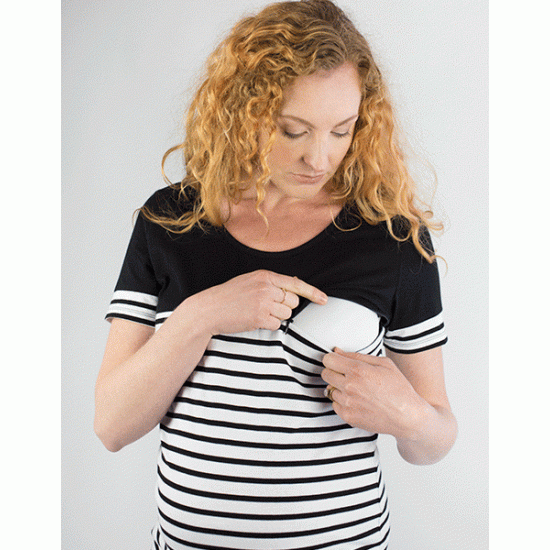 Mrs Smith Maternity Breastfeeding Striped Tee Dress