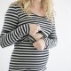 Mrs Smith Maternity Long Sleeve Striped Nursing Top