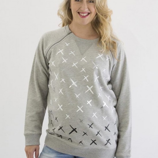 Mrs Smith Maternity Crosses Printed Maternity & Nursing Sweatshirt